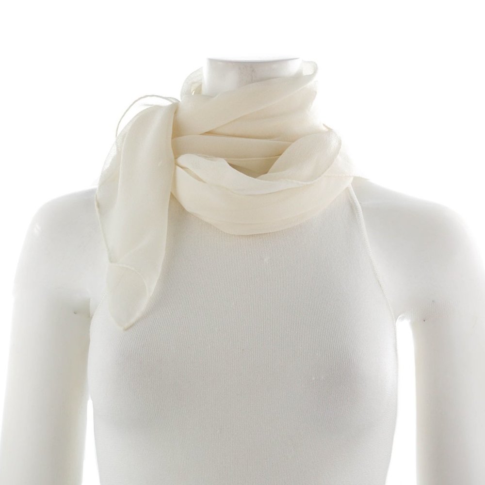 POLO RALPH LAUREN IVORY SILK SCARF